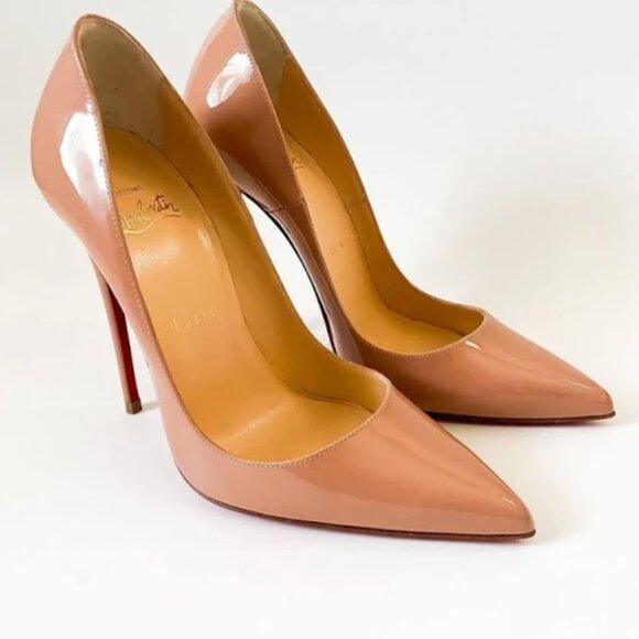 Christian Louboutin So Kate Heels 37 Nude Patent
